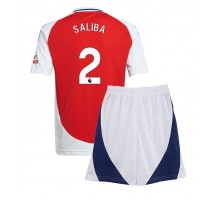 Arsenal William Saliba #2 Koszulka Podstawowa dzieci 2024-25 Krótki Rękaw (+ krótkie spodenki)